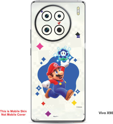 VYBE The Smart Choice Vivo X90 Super Mario Embossed Mobile Skin(Mid Blue B14)
