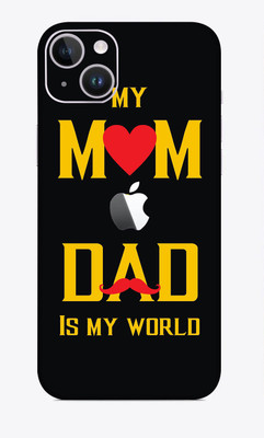 SkinoMania iphone 14 Mobile Skin(Multicolor My Mom & Dad Is My World)