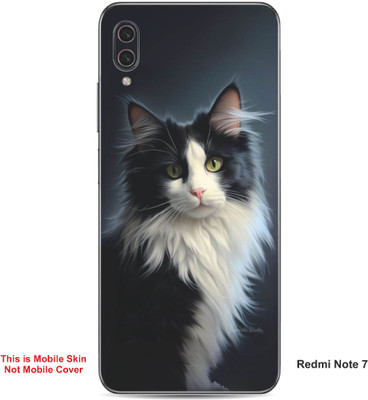 VYBE The Smart Choice Redmi Note 7 Cat Embossed Mobile Skin(Black & Light Grey 13)