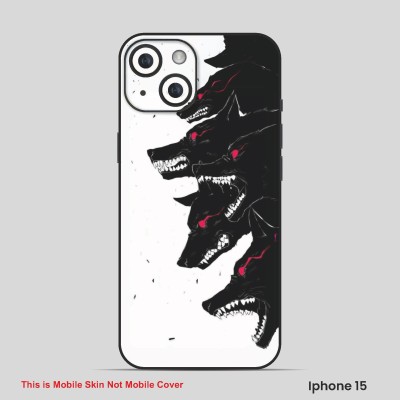 VYBE The Smart Choice iPhone 15 Wolf Embossed Mobile Skin(Milk White, Pink 7)