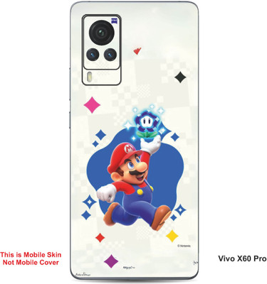 VYBE The Smart Choice Vivo X60 Pro Super Mario Embossed Mobile Skin(Mid Blue B19)