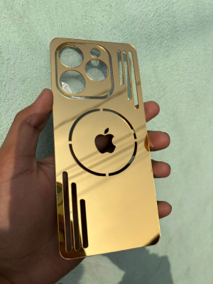 TWUAOP INFINIX HOT 40I ACRYLIC MIRROR BACK PANNEL MERO APPLE Mobile Skin(GOLD APPLE MEROE)