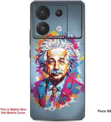 VYBE The Smart Choice Poco X6 Abstract Embossed Mobile Skin(Greenush Blue 1)