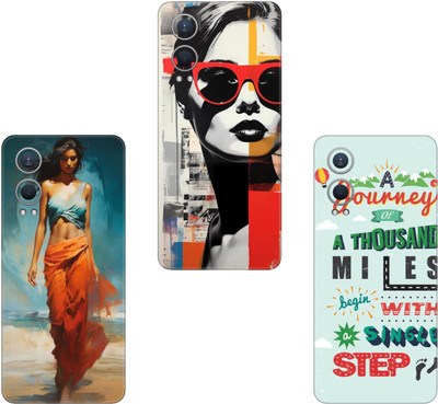 AMTHA AMTHA REALME C25S(PACK OF 3)Camera&Back Protector Premium Vinyl Mobile Skin(Multicolor)