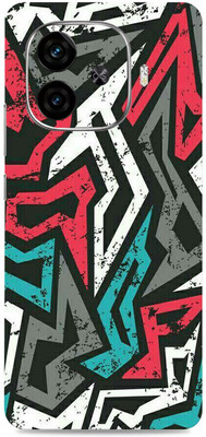 SkinoMania iQOO Neo 10R Premium Vinyl Mobile Skin (Multicolor) Mobile Skin(Abstract-Mad-Angle)