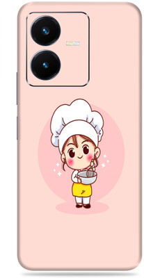 SkinoMania Vivo Y22 Mobile Skin(Multicolor Chef Cartoon)