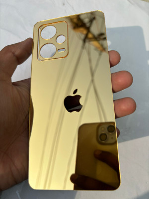 TWUAOP REDMI NOTE 12 PRO 5G MIRROR BACK PANNEL ACRYLIC SHEET APPLE Mobile Skin(Gold)