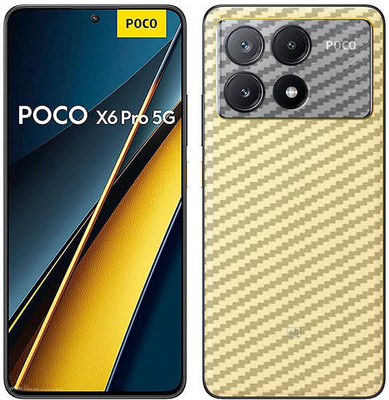 candeal mart (Pack of 2) Xiaomi Poco X6 Pro 5G skin sticker back/Vinyl wrap rear skin Mobile Skin(Carbon Fiber,Transparent)