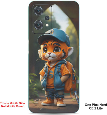 VYBE The Smart Choice One Plus Nord CE 2 Lite Tiger Cartoon Embossed Mobile Skin(Ruddy Brown 32)