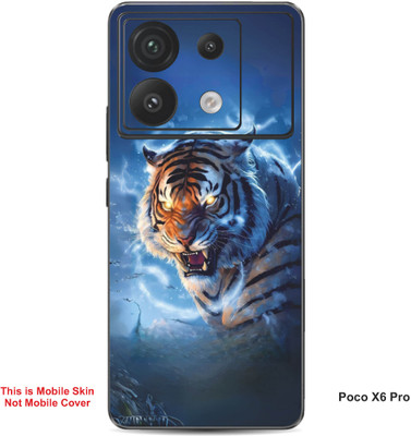 VYBE The Smart Choice Poco X6 Pro Tiger Embossed Mobile Skin(Moonstone Blue 2)