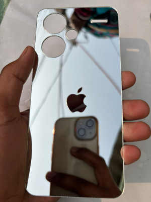 TWUAOP REDMI NOTE 13 PRO PLUS 5G MIRROR BACK PANNEL ACRYLIC SHEET APPLE Mobile Skin(Silver)