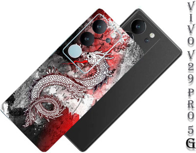Pochanki Vivo V29 Pro 5G Mobile Skin(White Dragon Back Skin Multicolor)