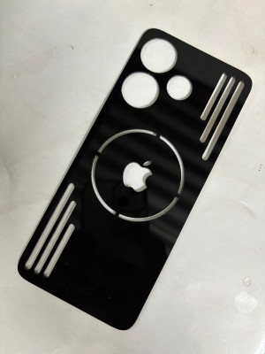 TWUAOP POCO F6 5G ACRYLIC MIRROR BACK PANNEL MERO APPLE Mobile Skin(Black)