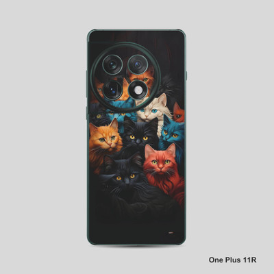 VYBE The Smart Choice One Plus 11R Cat Mobile Skin Mobile Skin(Bluish Purple 18)
