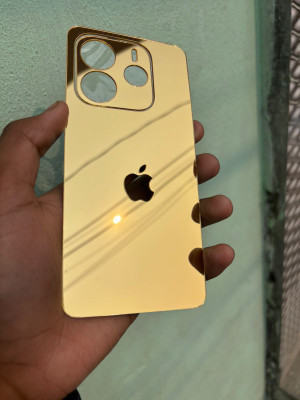 TWUAOP REDMI NOTE 14 5G MIRROR BACK PANNEL ACRYLIC SHEET APPLE Mobile Skin(Gold)