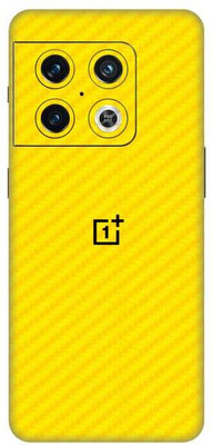 Vcare GadGets One Plus 10 Pro 5G Skin Back Side With Camera Protection High Quality Premium Mobile Skin(Yellow Carbon Fiber)