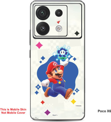 VYBE The Smart Choice Poco X6 Super Mario Embossed Mobile Skin(Mid Blue A3)