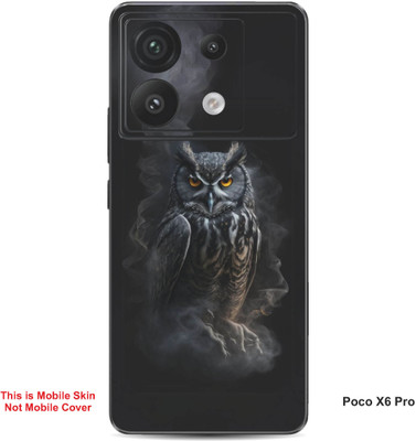 VYBE The Smart Choice Poco X6 Pro Owl Embossed Mobile Skin(Dark Black 2)