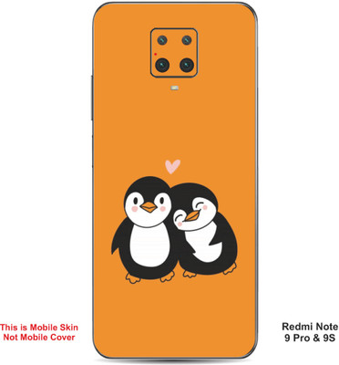VYBE The Smart Choice Redmi Note 9S Penguin Embossed Mobile Skin(Fire Orange A1)