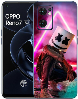 FCS Oppo Reno7 5G Printed Back Skin: Marshmello Mobile Skin(Marshmello Skin)