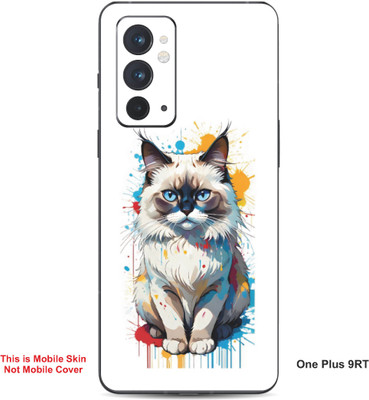 VYBE The Smart Choice One Plus 9RT Cat Embossed Mobile Skin(Light Grey 28)