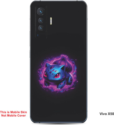 VYBE The Smart Choice Vivo X50 Bulbasaur Pokemon Embossed Mobile Skin(Warm Purple B7)