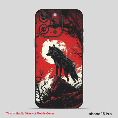 VYBE The Smart Choice iPhone 15 Pro Wolf Embossed Mobile Skin(Persian Red 8)