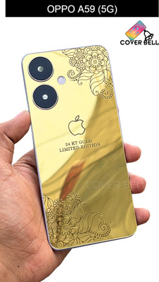 coverbell OPPO A59 (5G) GOLD 04 BACK PANEL PROTECTOR Mobile Skin(Gold)