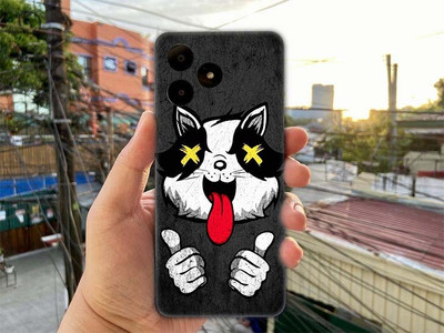 BugguSkin realme note 50 Mobile Skin(Ulltra Superr Crazy Cat Skin With High Matte Finish., Mobile Skin (Back+Side+Camera))