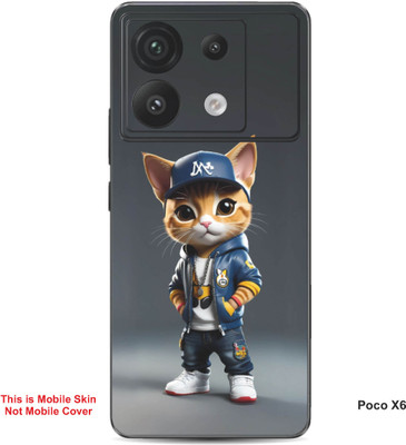 VYBE The Smart Choice Poco X6 Super Cat Embossed Mobile Skin(Gravel A3)