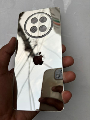 TWUAOP REALME 13 5G MIRROR BACK PANNEL ACRYLIC SHEET APPLE Mobile Skin(Silver)