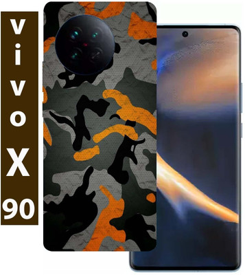 BugguSkin Vivo X90 Mobile Skin(Ultra Super Camouflage Military Orange Skin With High Matte Finish.)