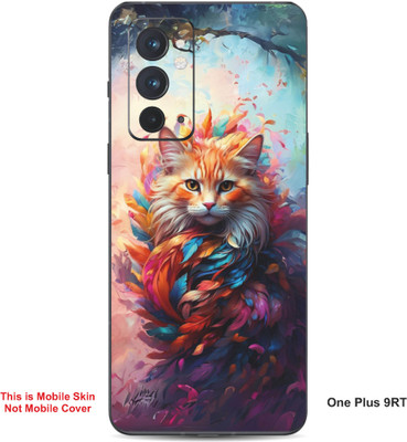 VYBE The Smart Choice One Plus 9RT Cat Embossed Mobile Skin(Powder Blue 28)