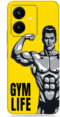 SkinoMania Vivo Y22 Mobile Skin(Multicolor Gym Life)