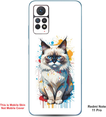VYBE The Smart Choice Redmi Note 11 Pro Cat Embossed Mobile Skin(Light Grey 20)