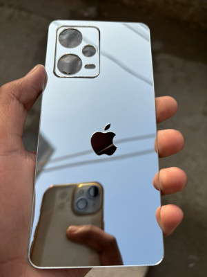 TWUAOP REDMI NOTE 12 PRO 5G MIRROR BACK PANNEL ACRYLIC SHEET APPLE Mobile Skin(Silver)