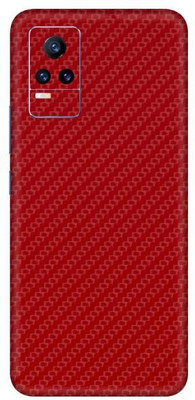Vcare GadGets Vivo Y21e 5 G Mobile Skin(Fiber Carbon Red)