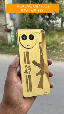 coverbell REALME C67 5G 11 ,11X 5G NARZO X60 PRO 5G GOLD AK47 BACK PANEL Mobile Skin(GOLD MIRROR)