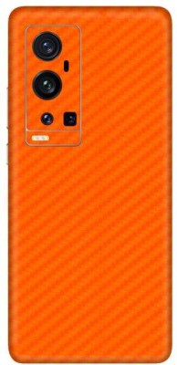 Vcare GadGets Vivo X60 Pro Plus Mobile Skin(Fiber Carbon Orange)