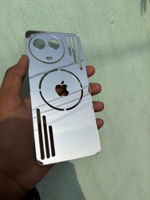 TWUAOP REALME 11X 5G ACRYLIC MIRROR BACK PANNEL MERO APPLE Mobile Skin(Silver)