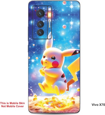 VYBE The Smart Choice Vivo X70 Pikachu Embossed Mobile Skin(Denim Blue B10)