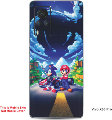 VYBE The Smart Choice Vivo X60 Pro Sonic & Super Mario Embossed Mobile Skin(Blueberry B19)