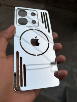 TWUAOP POCO X6 5G MIRROR BACK PANNEL ACRYLIC SHEET Mobile Skin(Silver)