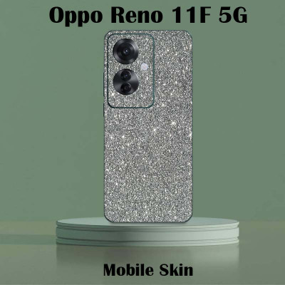 TJ CREATION OPPO Reno11 F 5G Mobile Skin(Ulltra Super Sparkling Grey Glitter Skin With High Matte Finish., Mobile Skin (Back+Side+Camera))