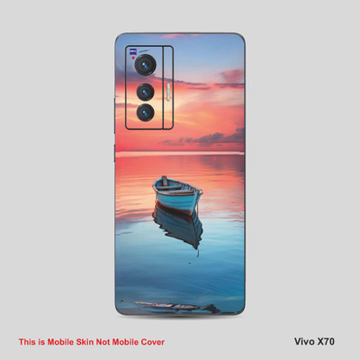 VYBE The Smart Choice Vivo X70 Art Mobile Skin Mobile Skin(Peachy Pink, Kashmir Blue A7)