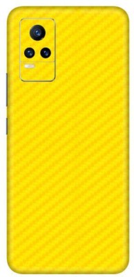 Vcare GadGets Vivo Y21e 5 G Mobile Skin(Fiber Carbon Yellow)