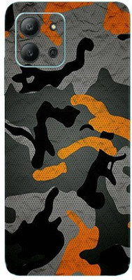 TJ CREATION Infinix Hot 11 2022 Mobile Skin(Ultra Super Camouflage Orange Skin With High Matte Finish.)