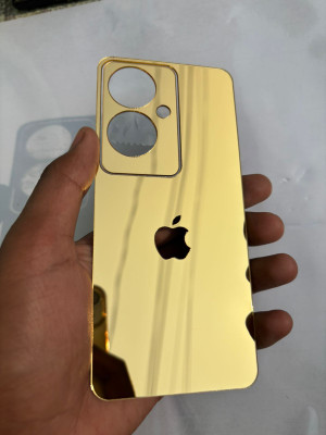 TWUAOP OPPO F25 PRO 5G MIRROR BACK PANNEL ACRYLIC SHEET Mobile Skin(Gold)