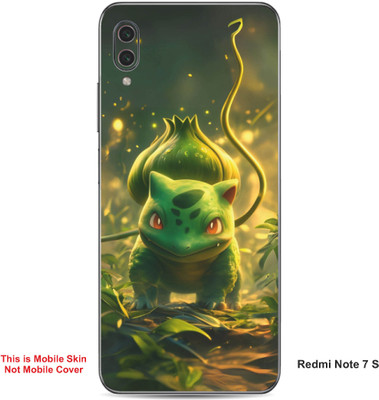 VYBE The Smart Choice Redmi Note 7S Bulbasaur Pokemon Embossed Mobile Skin(Medium Forest Green A1)