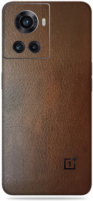 WeCre8 Skin's Oneplus 10R 5G Mobile Skin(Brown Leather Mobile Skin With Cleaning Wipe)